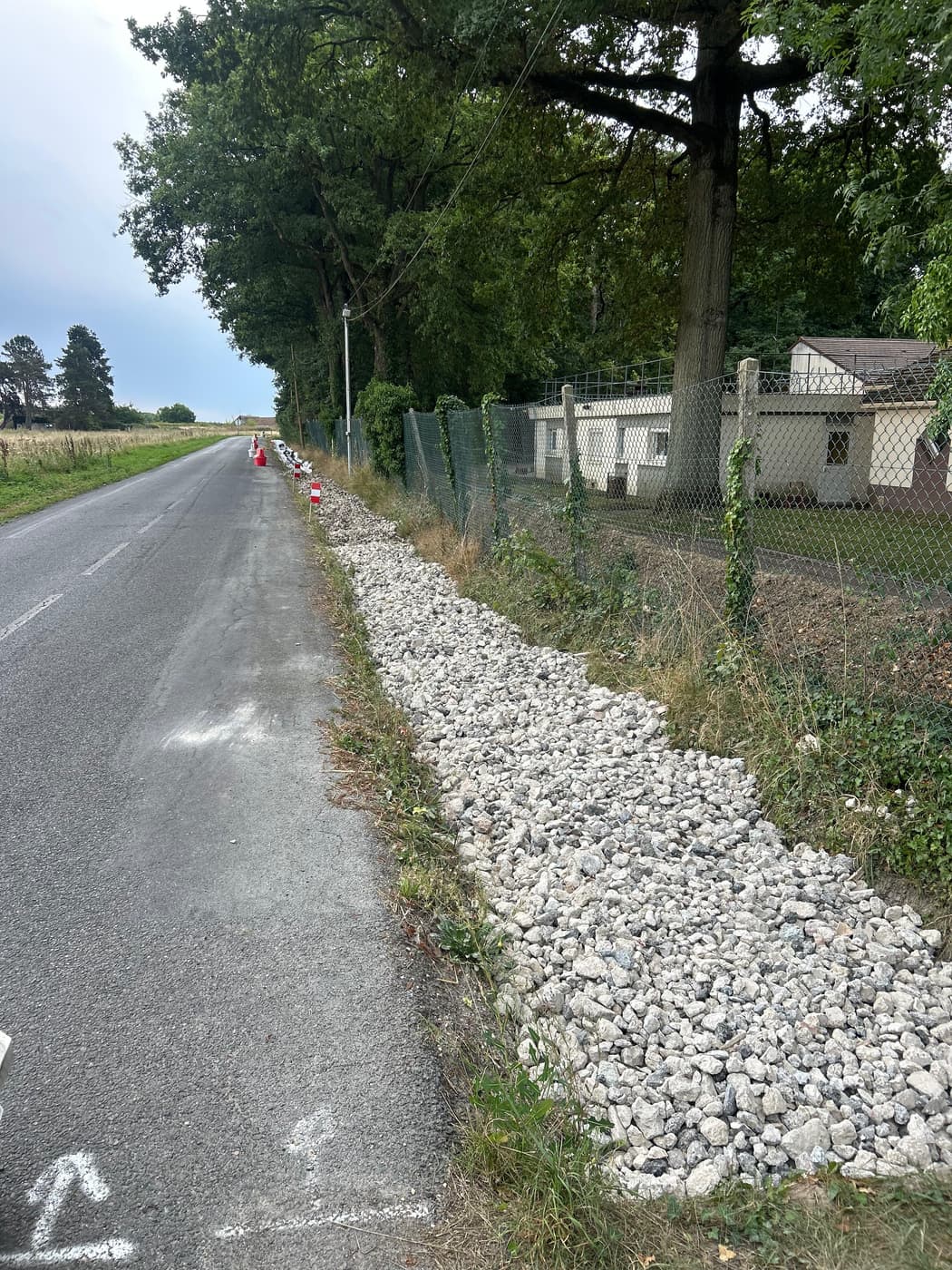 Drainage le long d'une route – après